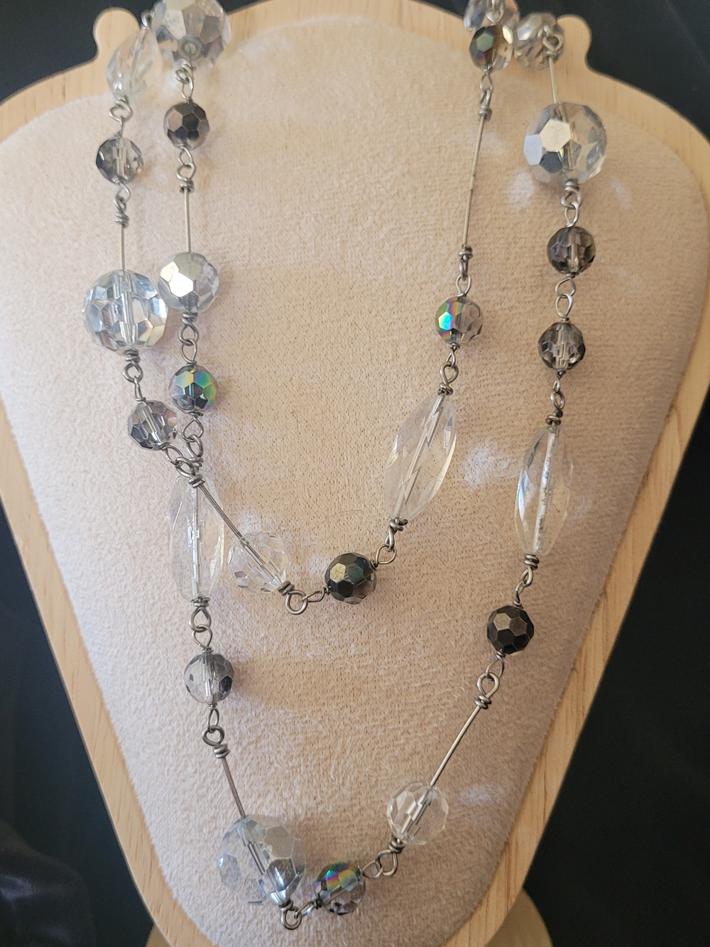 Cookie LEE Crystal Bead Necklace - Clear/Silver